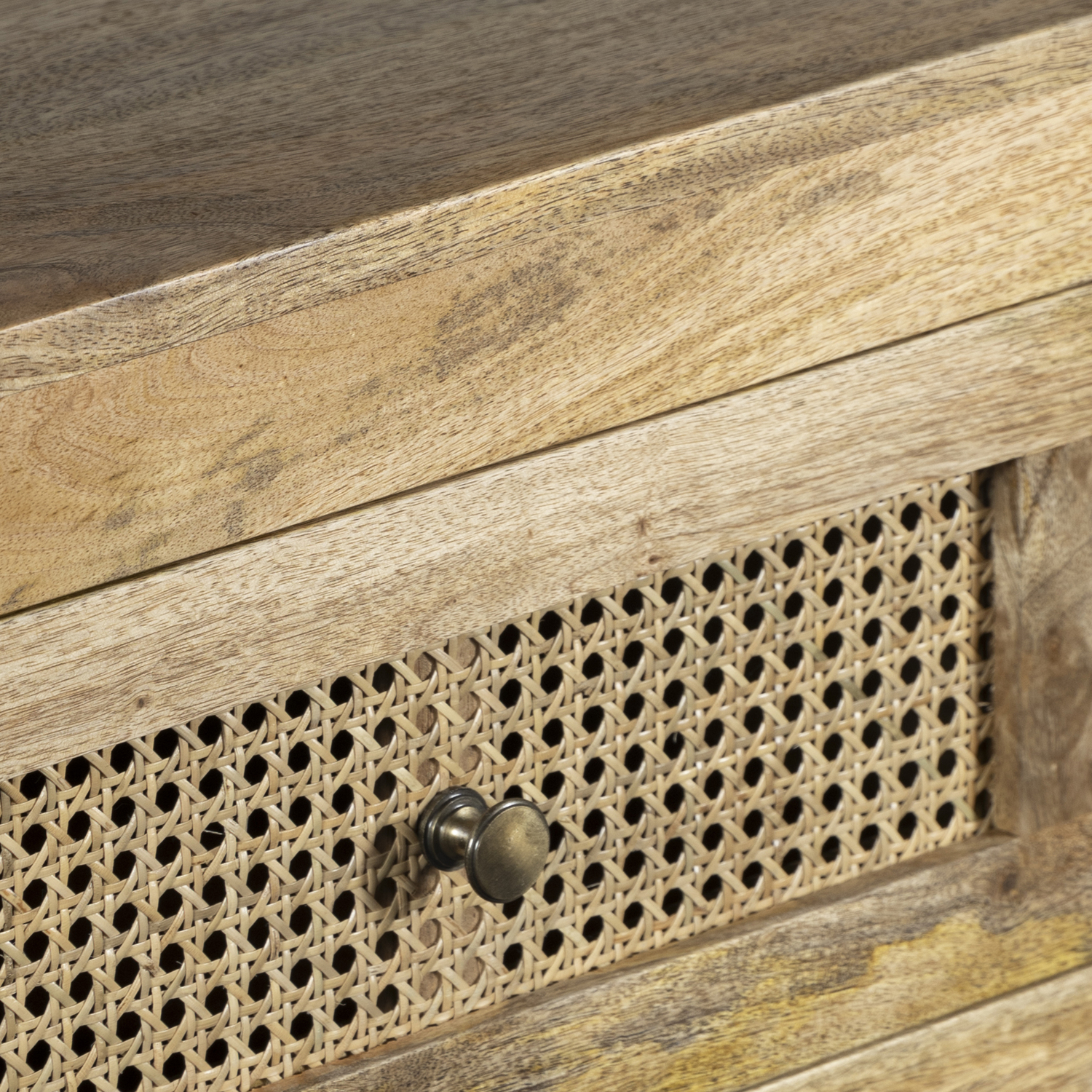 Lucida Mango Wood & Rattan Console Table