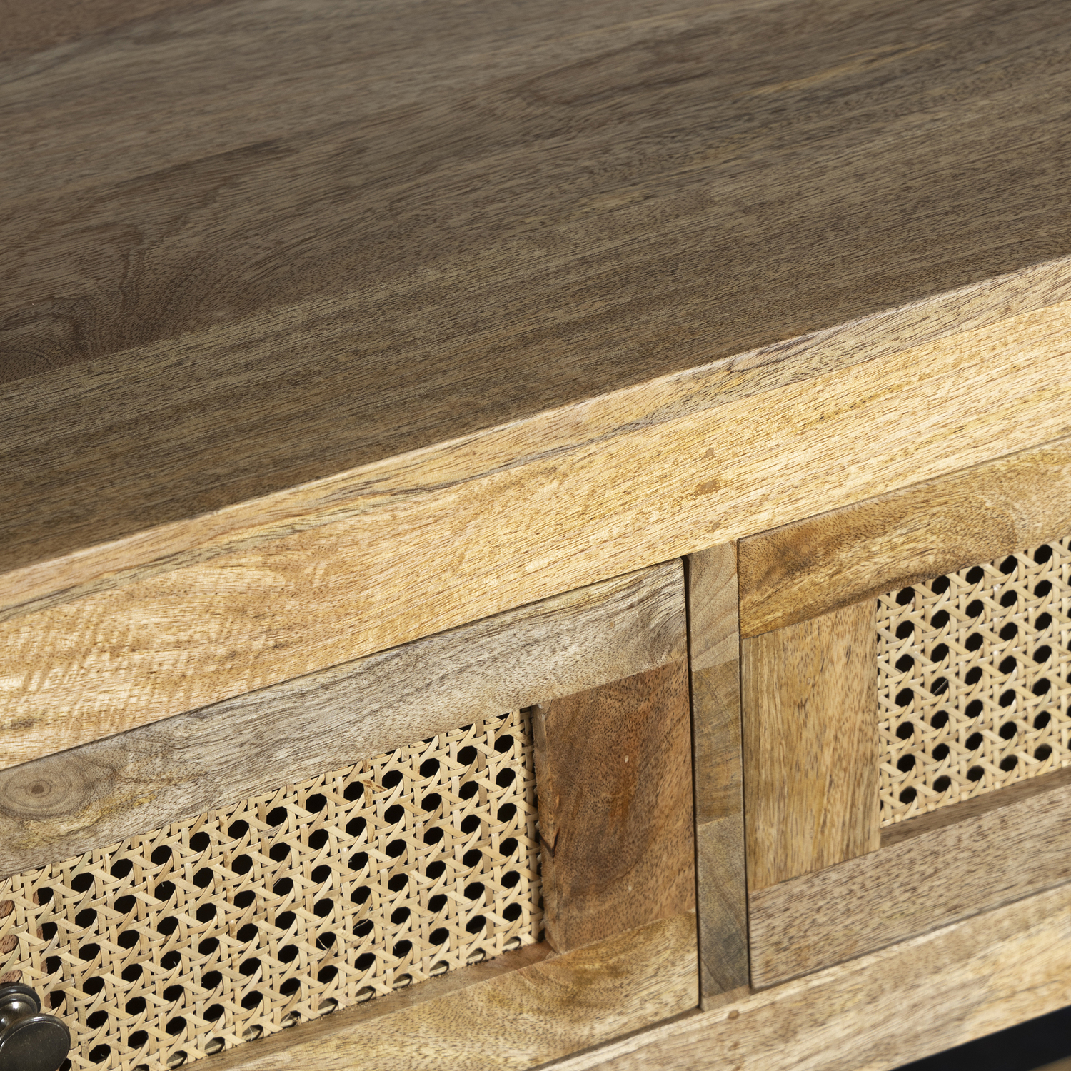 Lucida Mango Wood & Rattan Console Table
