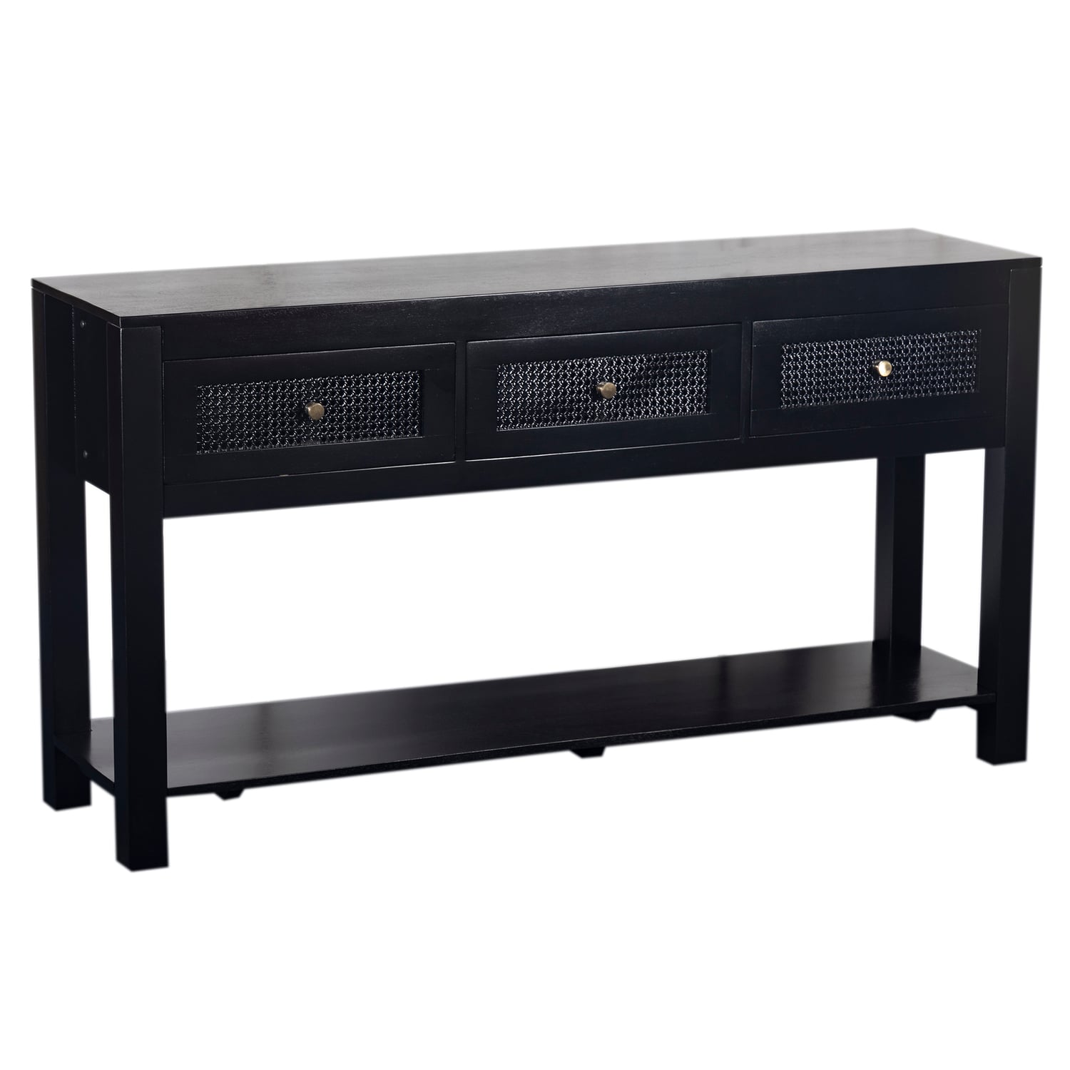 Lucida Mango Wood & Rattan Console Table
