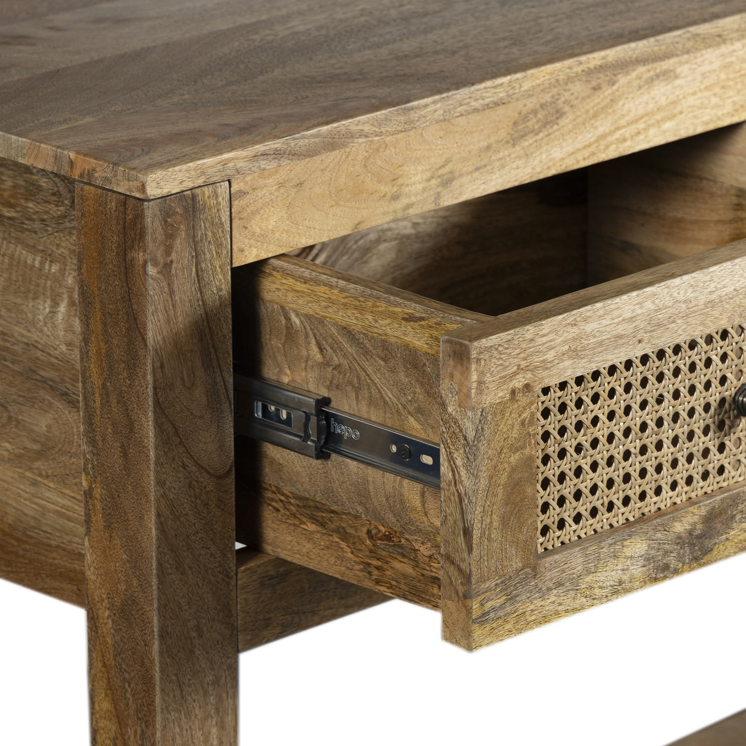Lucida Mango Wood & Rattan Console Table