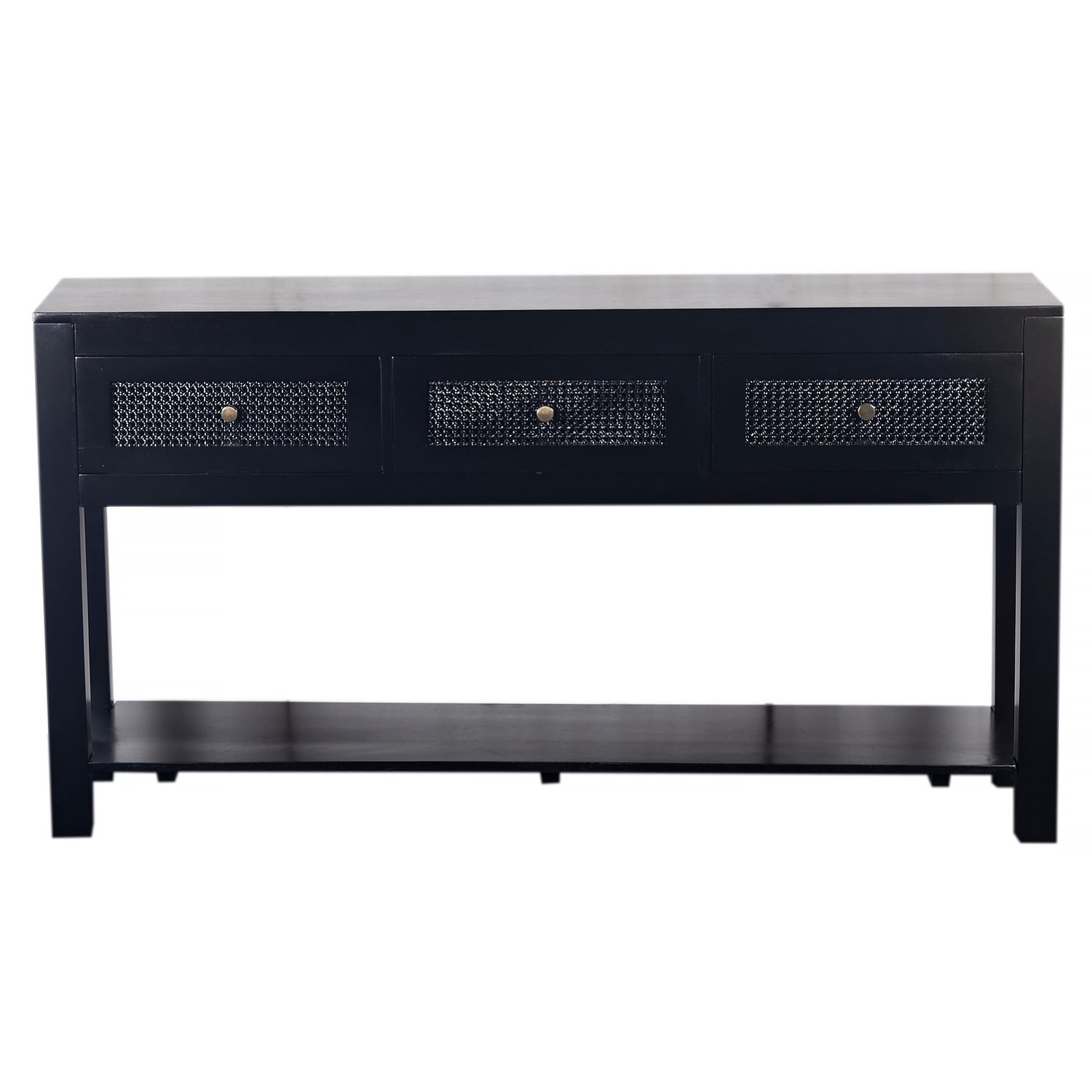 Lucida Mango Wood & Rattan Console Table