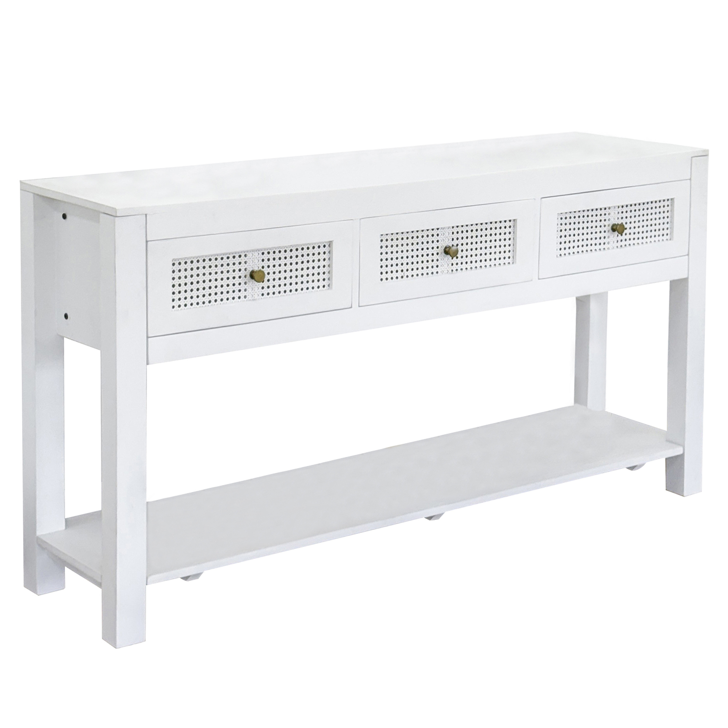Lucida Mango Wood & Rattan Console Table