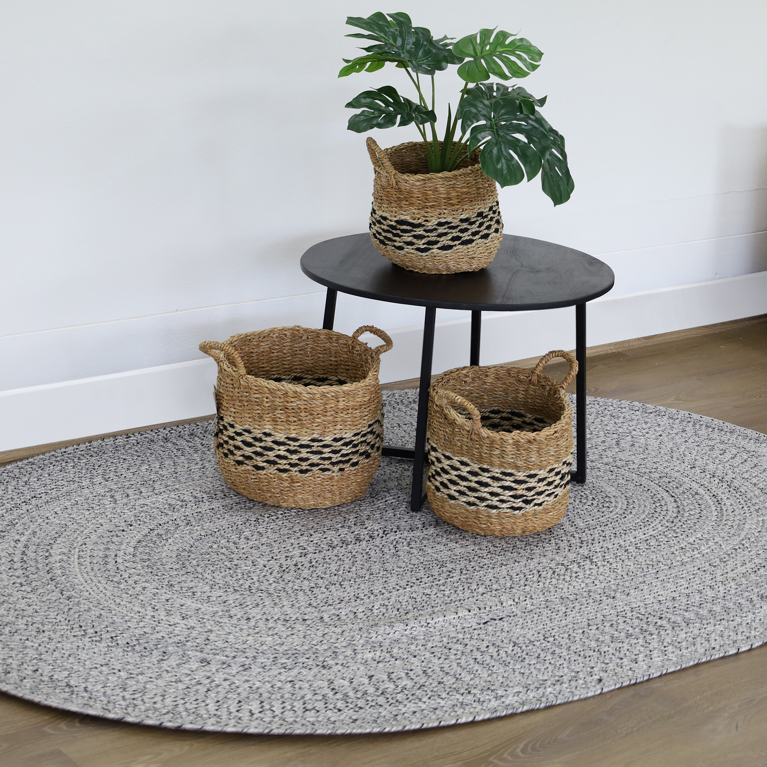 Grey Albany Indoor/Outdoor Oval Rug