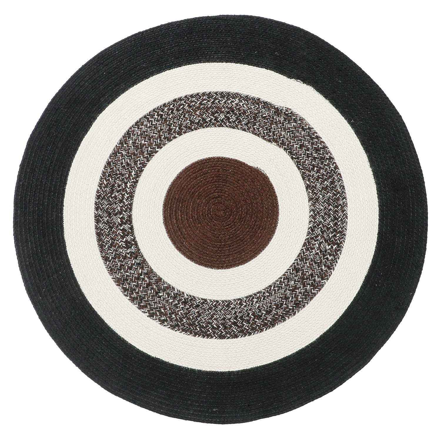 Black & White Churchill Round Outdoor Rug