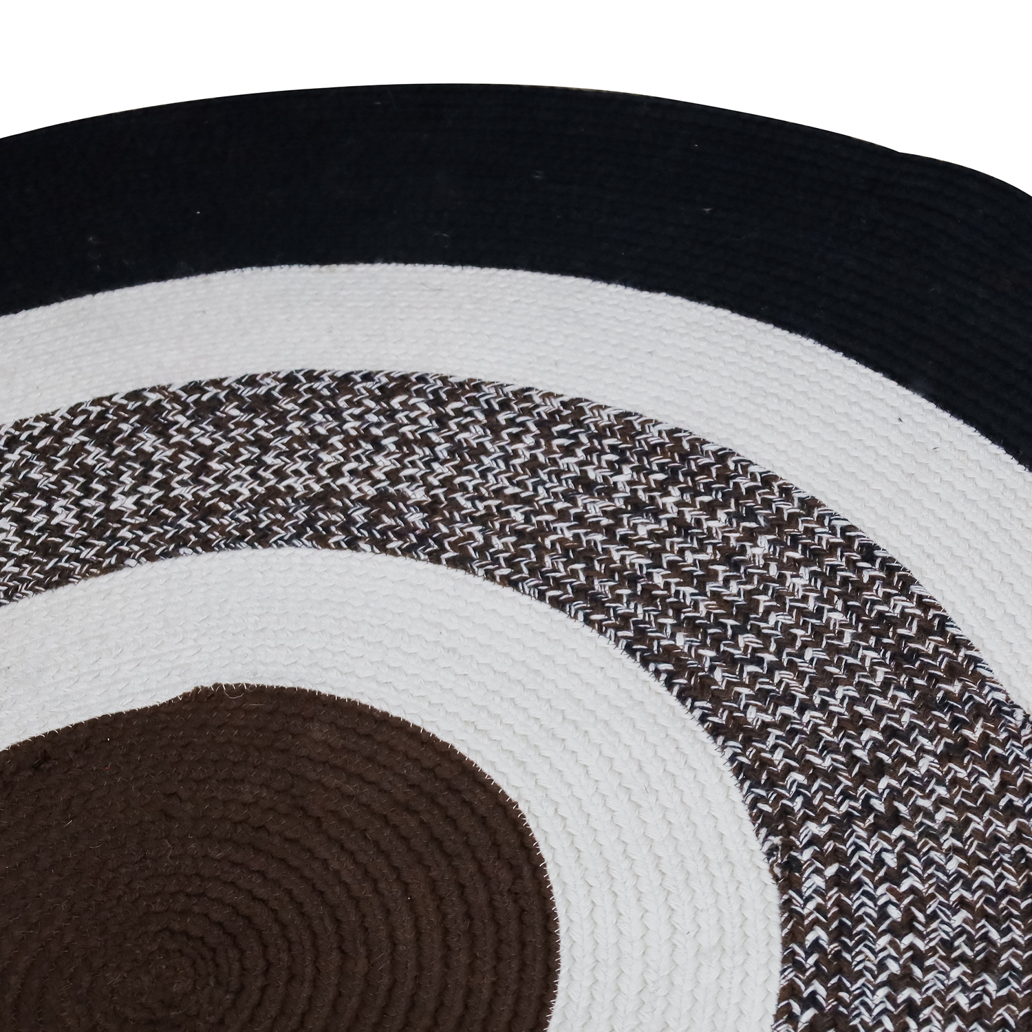 Black & White Churchill Round Outdoor Rug