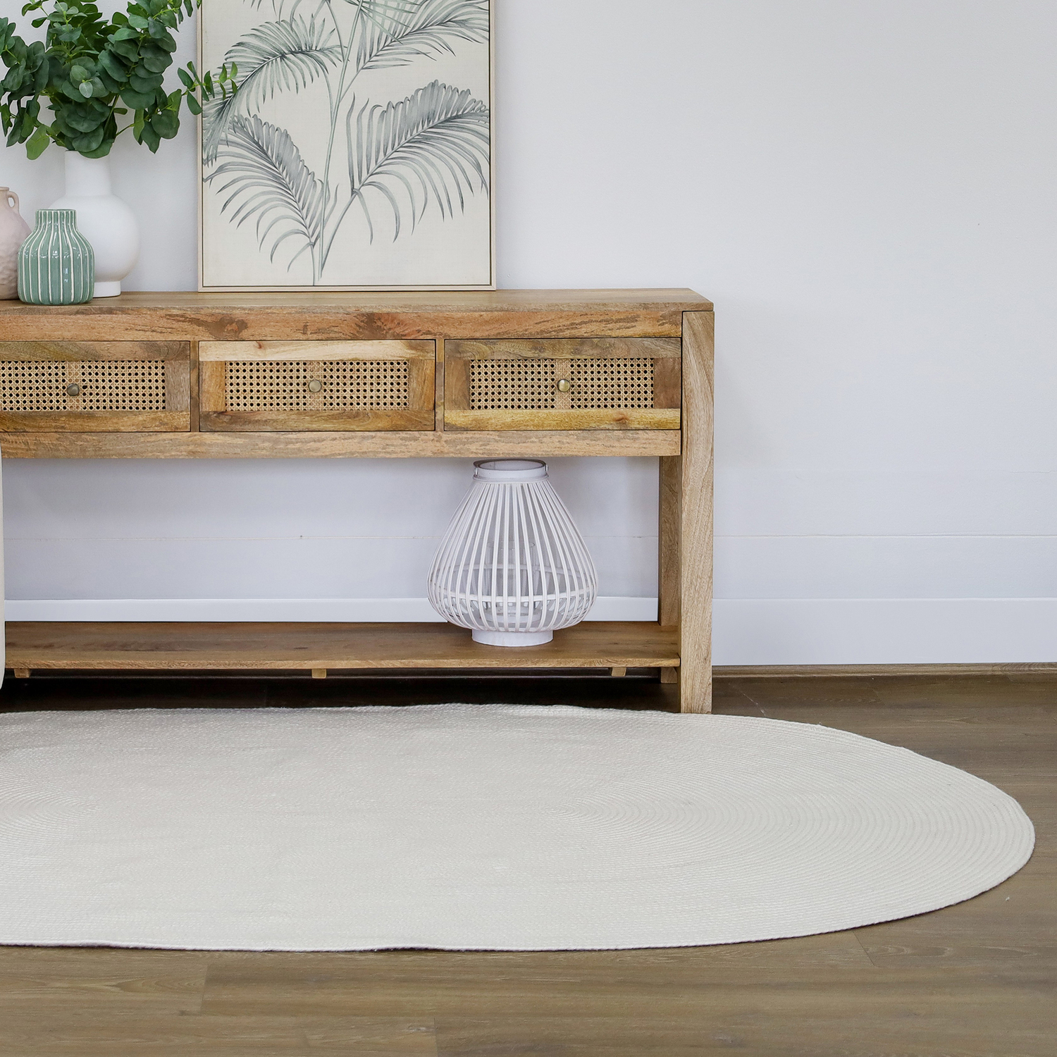 Cream Albany Indoor/Outdoor Oval Rug