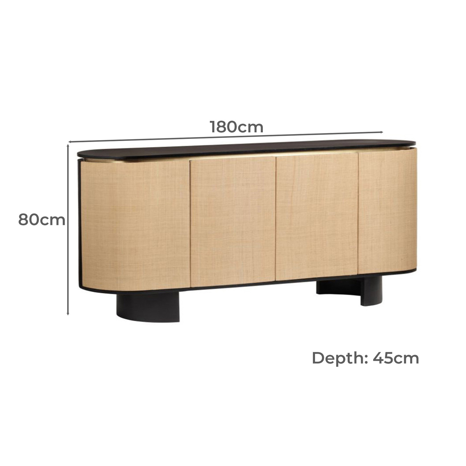 Liora Mango Wood 4 Door Sideboard Buffet
