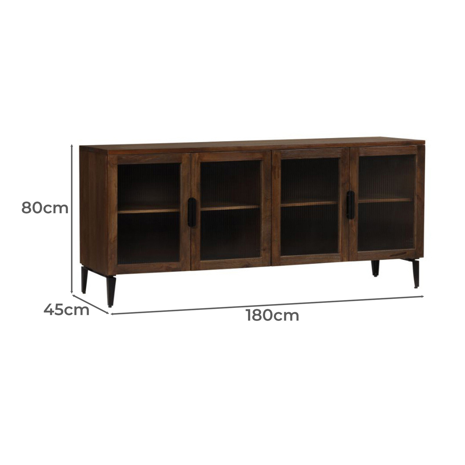 Elian Mango Wood 4 Door Sideboard Buffet