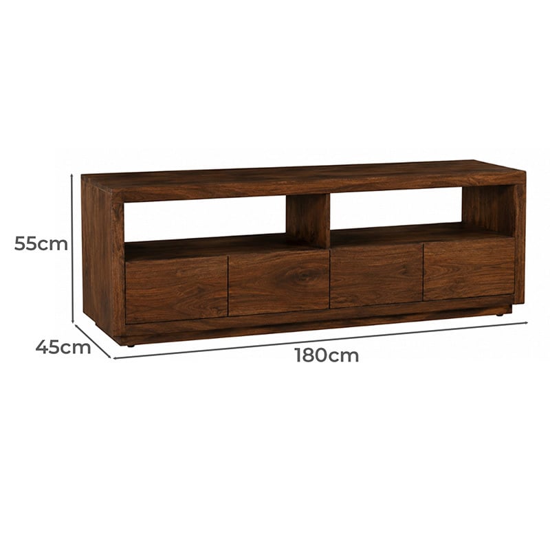 180cm Quinn 4 Drawer Mango Wood TV Unit