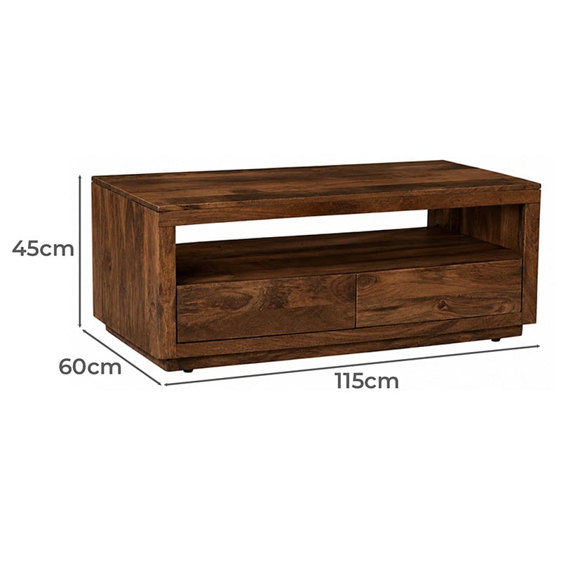 Quinn 2 Drawer Mango Wood Coffee Table
