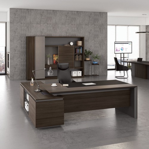 Coffee Oak Carter Executive Desk