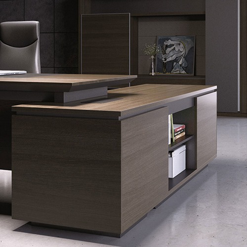 InnovaStudio Coffee Oak Clive Executive Desk | Temple & Webster