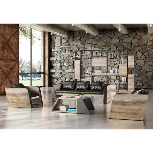 Black & Natural Franco Armchair