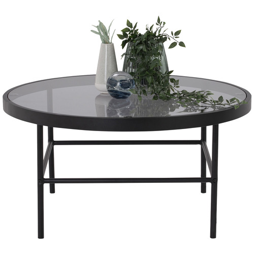 Cazella Round Glass-Top Coffee Table