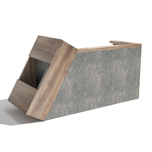 Quade Reception Desk with Right Panel & Cabinet