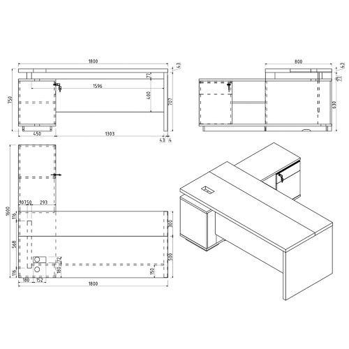 Carter Executive Desk with Return