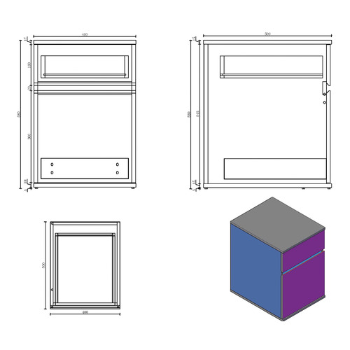 Tribeca 2 Drawer Cabinet