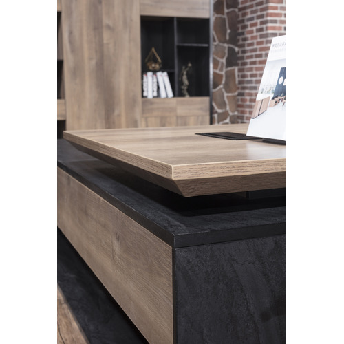 InnovaStudio Phoenix LiftTop Executive Desk with Return Temple & ster