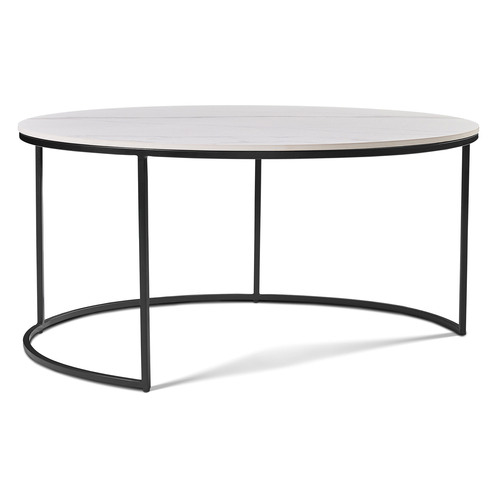 InnovaStudio 2 Piece Ikris Marble Nesting Coffee Table Set Temple