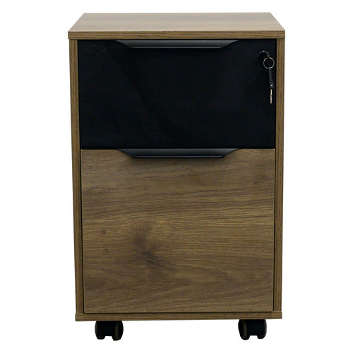 Dark Timber Daxton Mobile Office Cabinet
