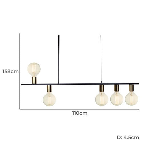 Uporeka 5 Light Aluminium Pendant
