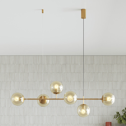 Brass orb online pendant light