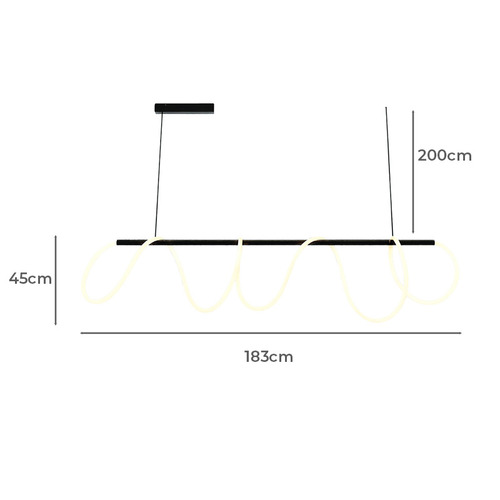 Squiggle Dimmable LED Pendant