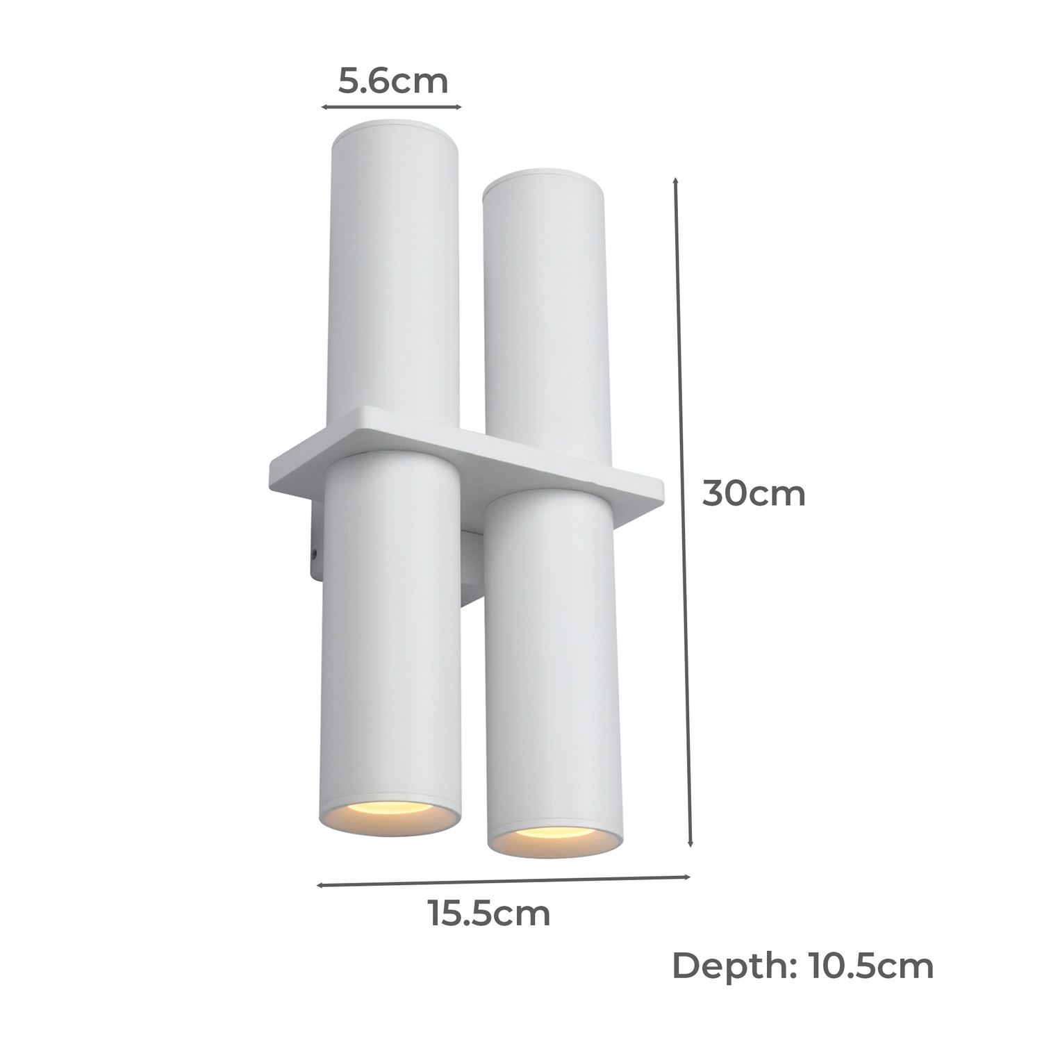 Cocho Pillar Double Up/Down Aluminium Wall Light