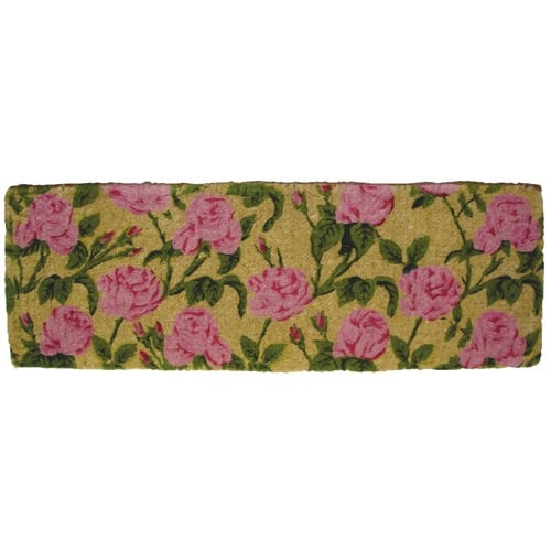 Pink & Green Long Rose Garden Doormat