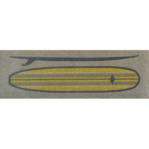 Yellow & Grey Long Surfboard Doormat