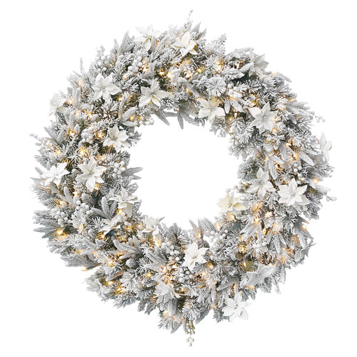 122cm Frosted Colonial LED Christmas Wreath
