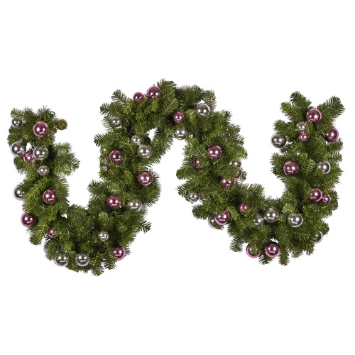 Enchanted&Evergreen LED Christmas Garland with Baubles Temple & ster