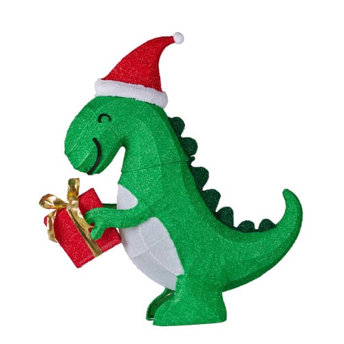 Dinosaur Santa with LED Christmas Decoration