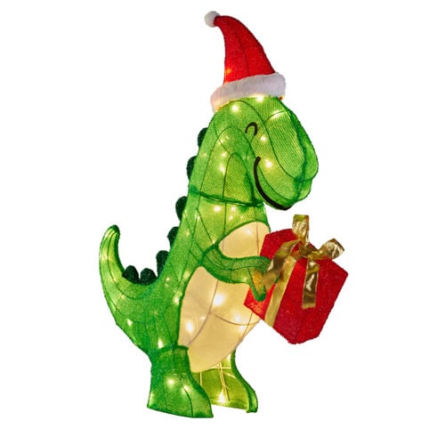 Dinosaur Santa with LED Christmas Decoration