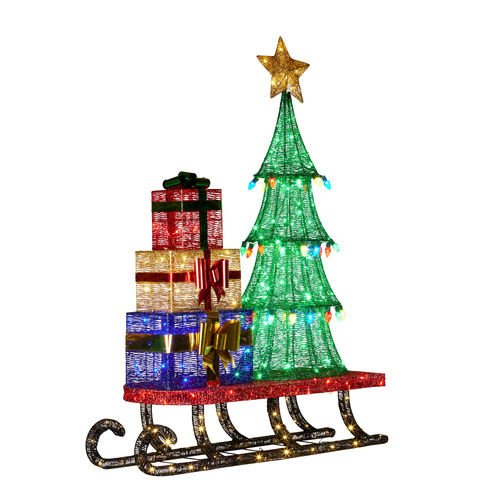 Sleight with Tree LED Christmas Decoration