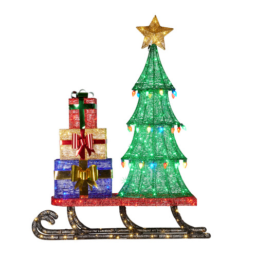 Sleight with Tree LED Christmas Decoration