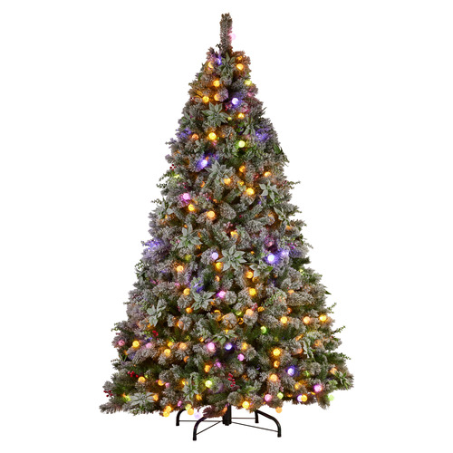 229cm Snowy Crown Pine LED Christmas Tree