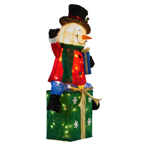 Jolly Snowman on Present LED Christmas Decoration