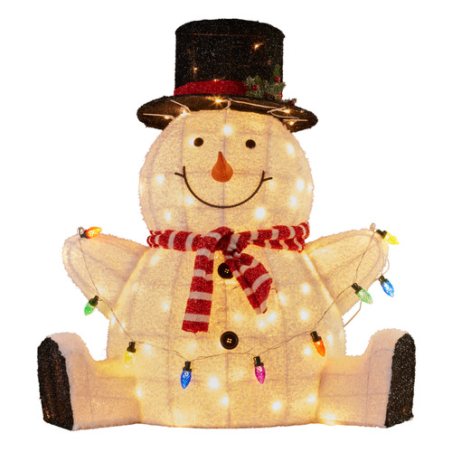Prance Sitting Snowman LED Christmas Decoration