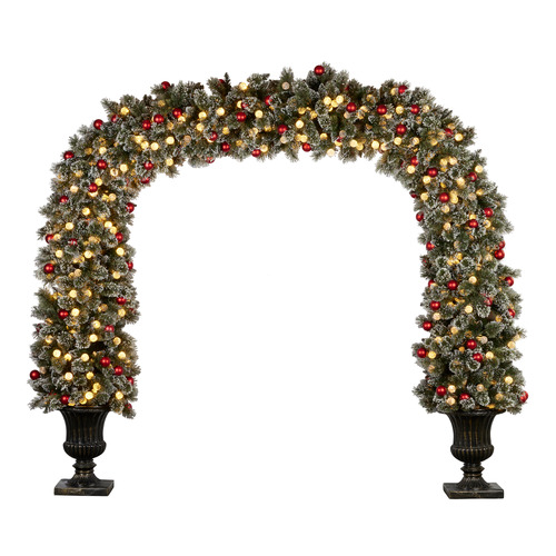 244cm Snowy Bristle LED Christmas Archway
