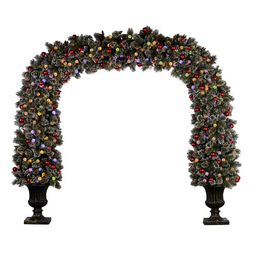 244cm Snowy Bristle LED Christmas Archway