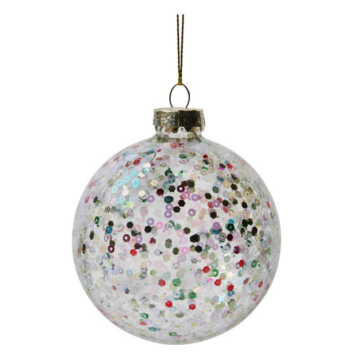 Multi-Colour Sequins Glass Baubles
