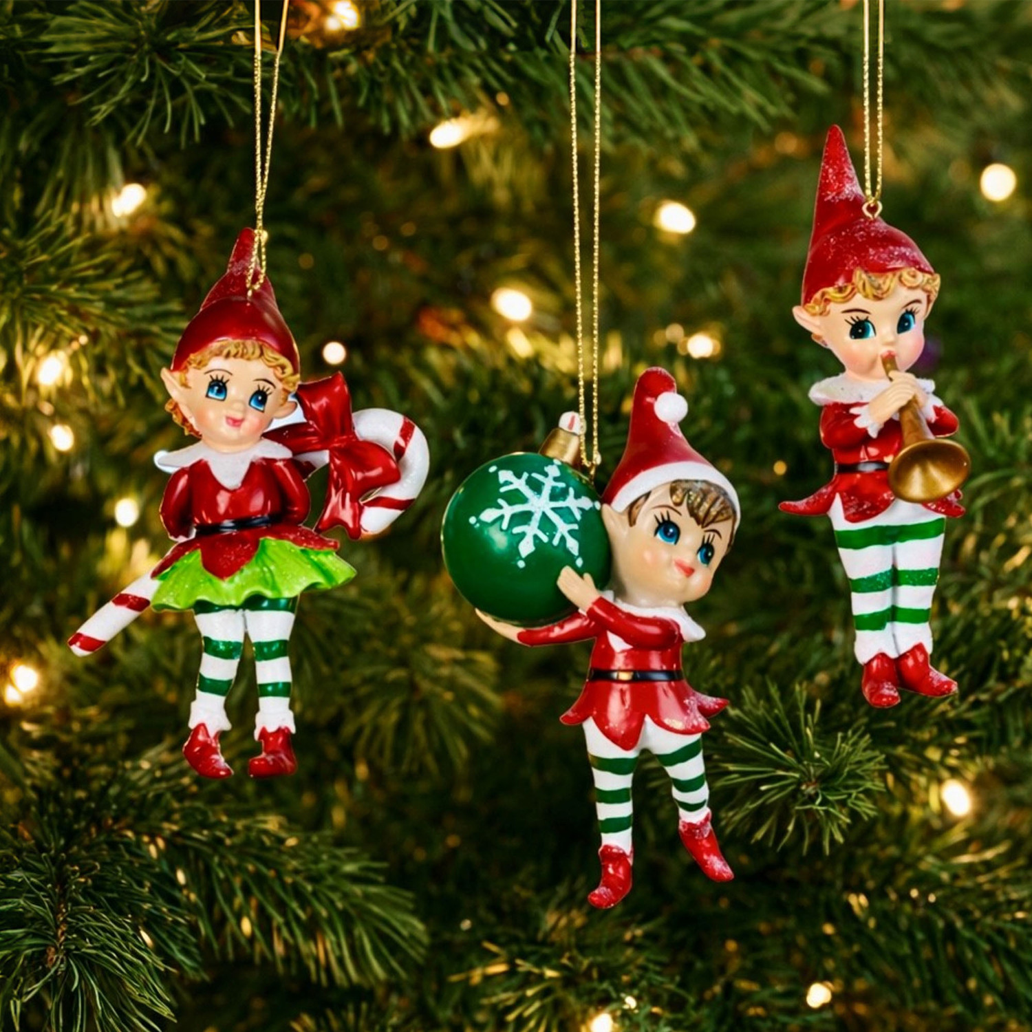 3 Piece Lorien Elves Hanging Ornament Set