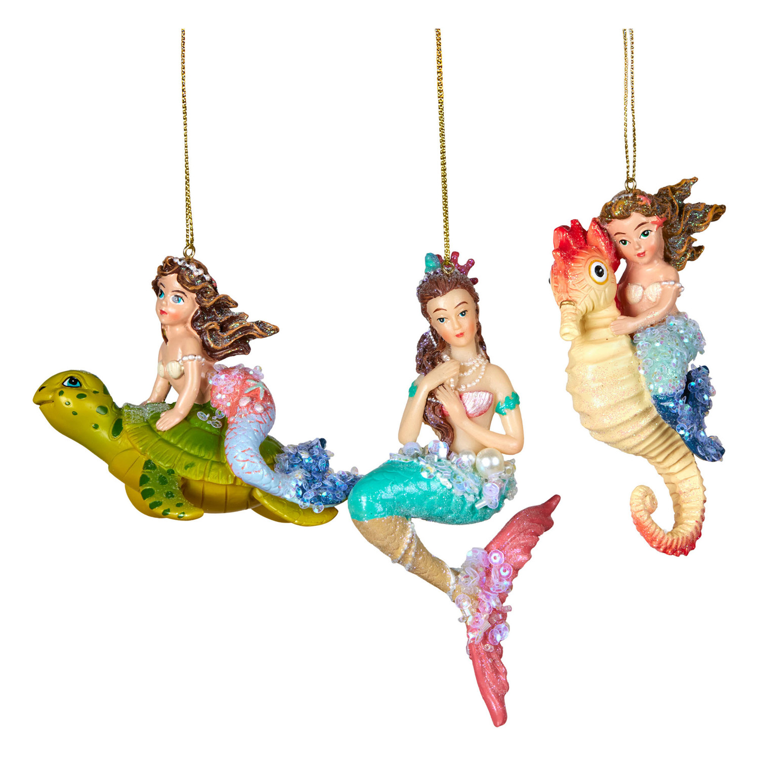 3 Piece Ariel Mermaids Hanging Ornament Set