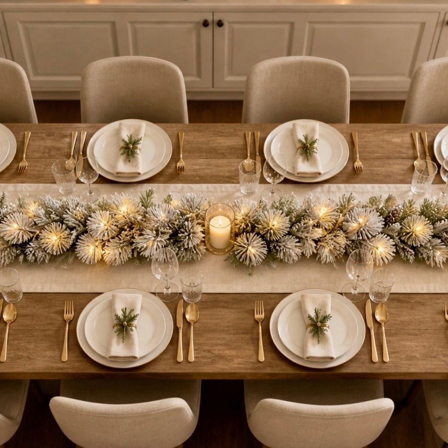 274cm Alpine Snow Christmas Garland