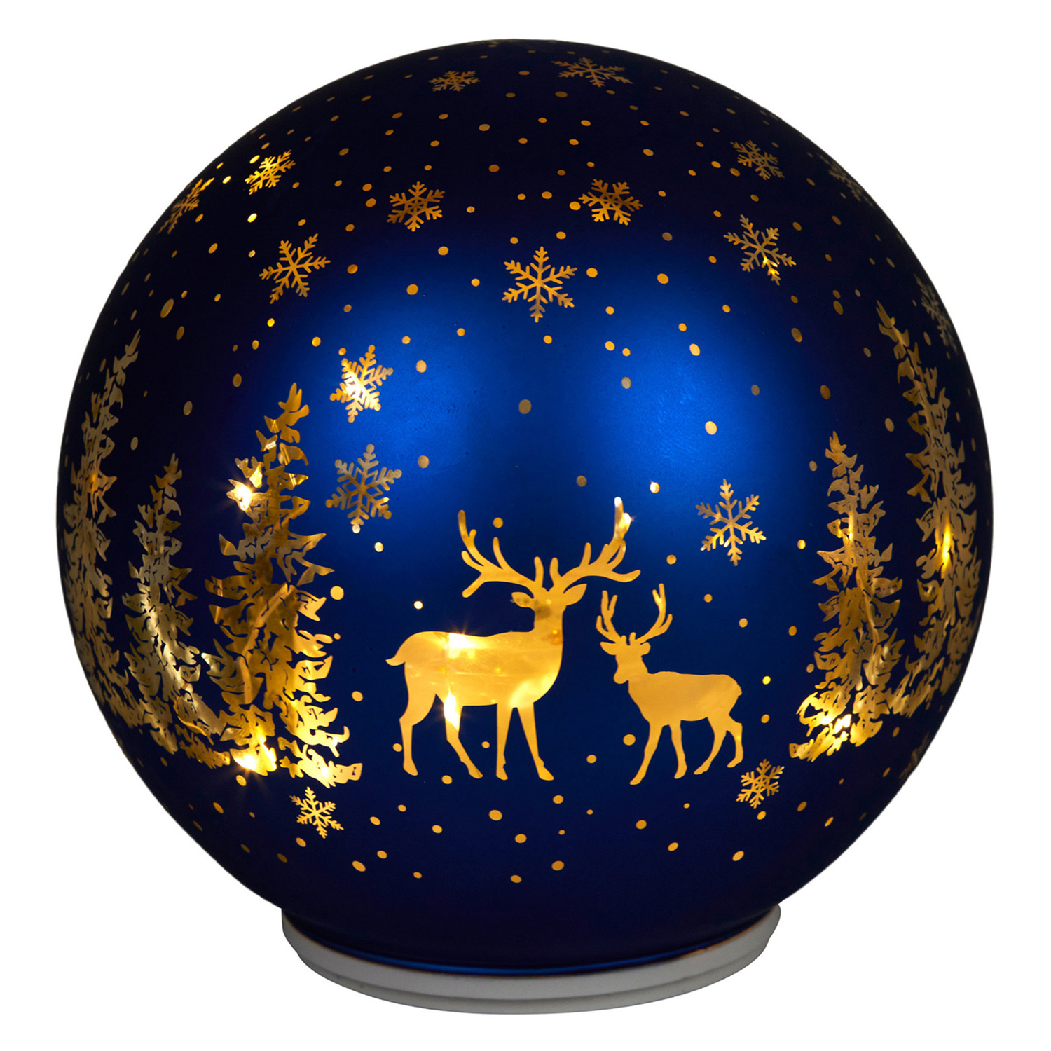 3 Piece Blue Silva Glass Spheres Christmas Ornament