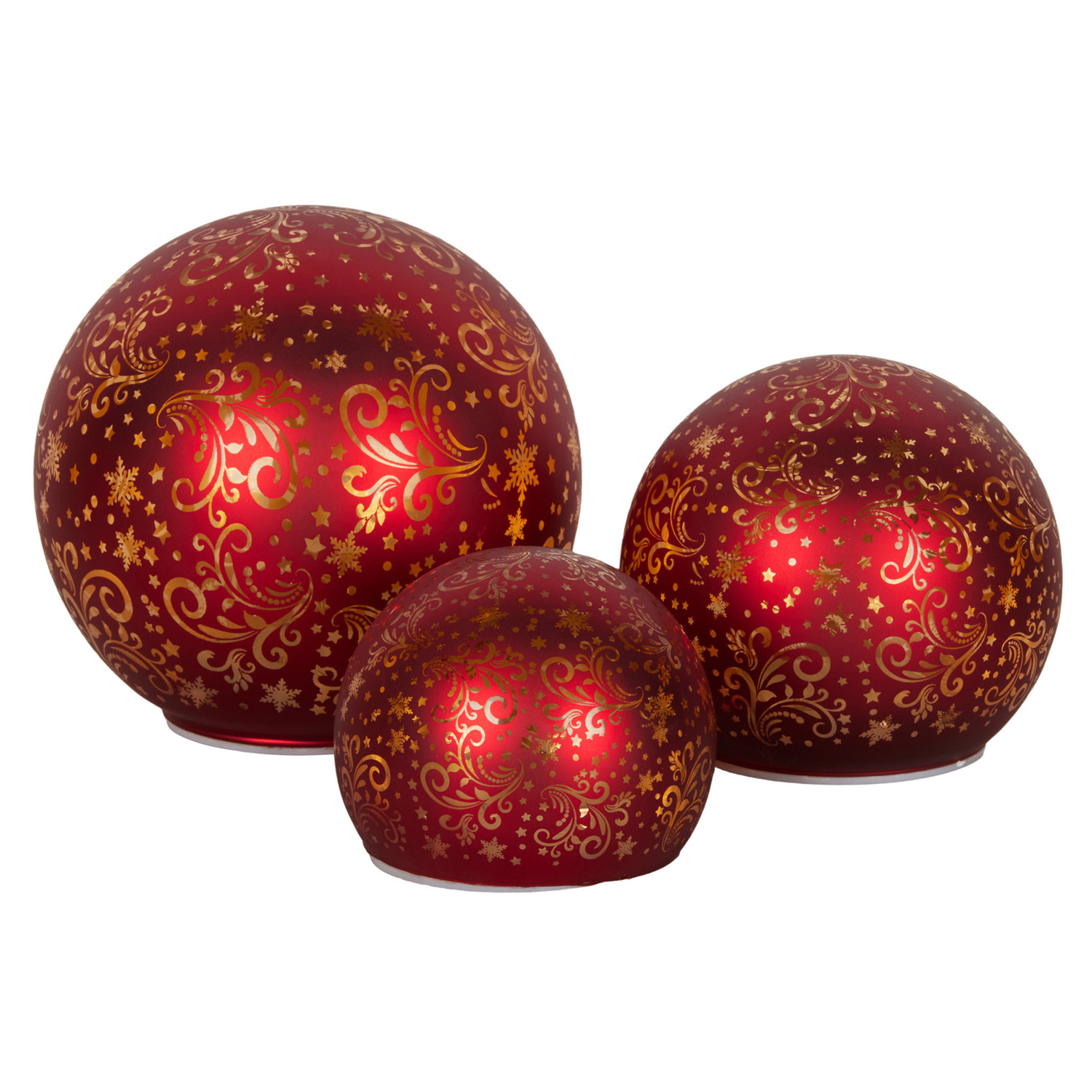 3 Piece Linden Glass Spheres Christmas Ornament