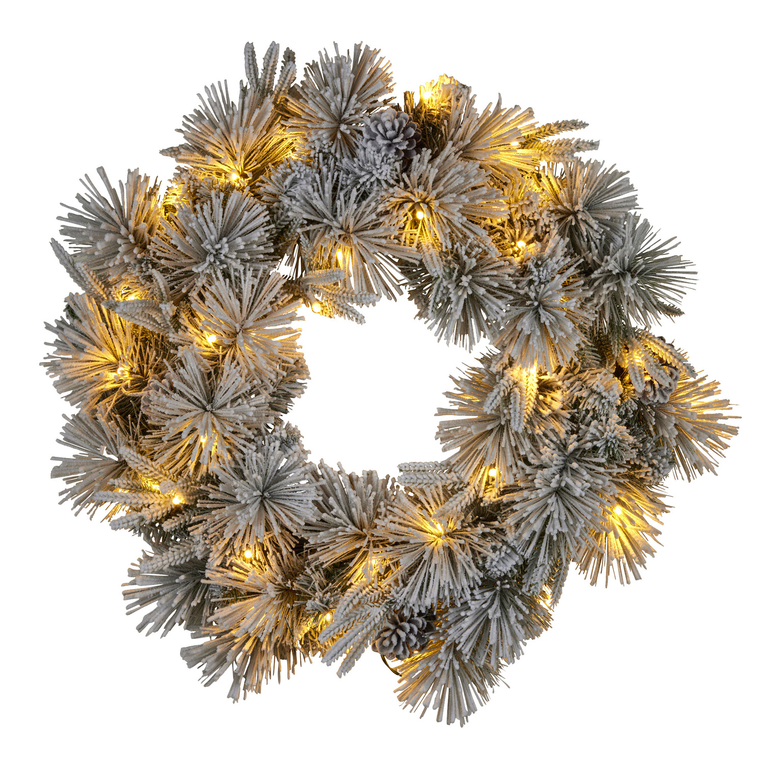61cm Alpine Snow Christmas Wreath