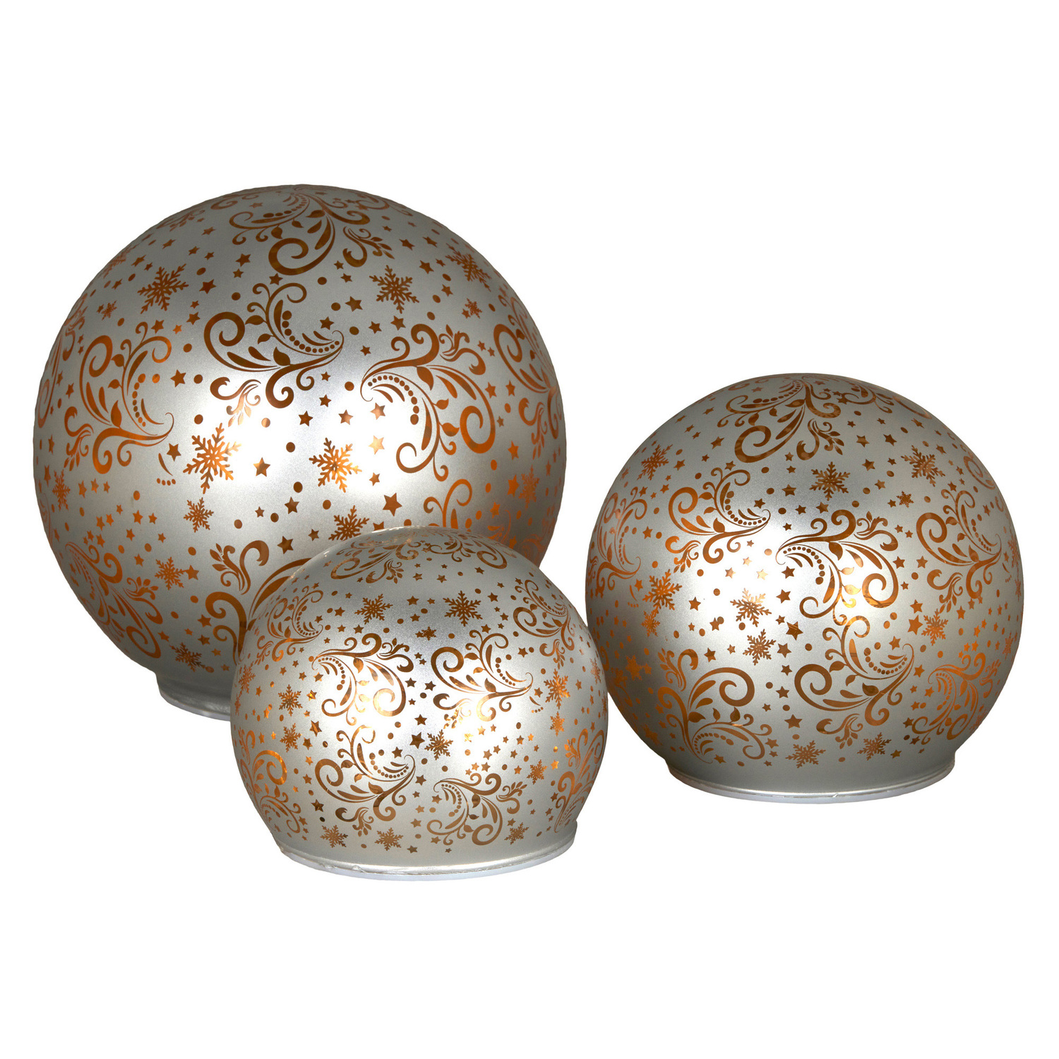 3 Piece Linden Glass Spheres Christmas Ornament