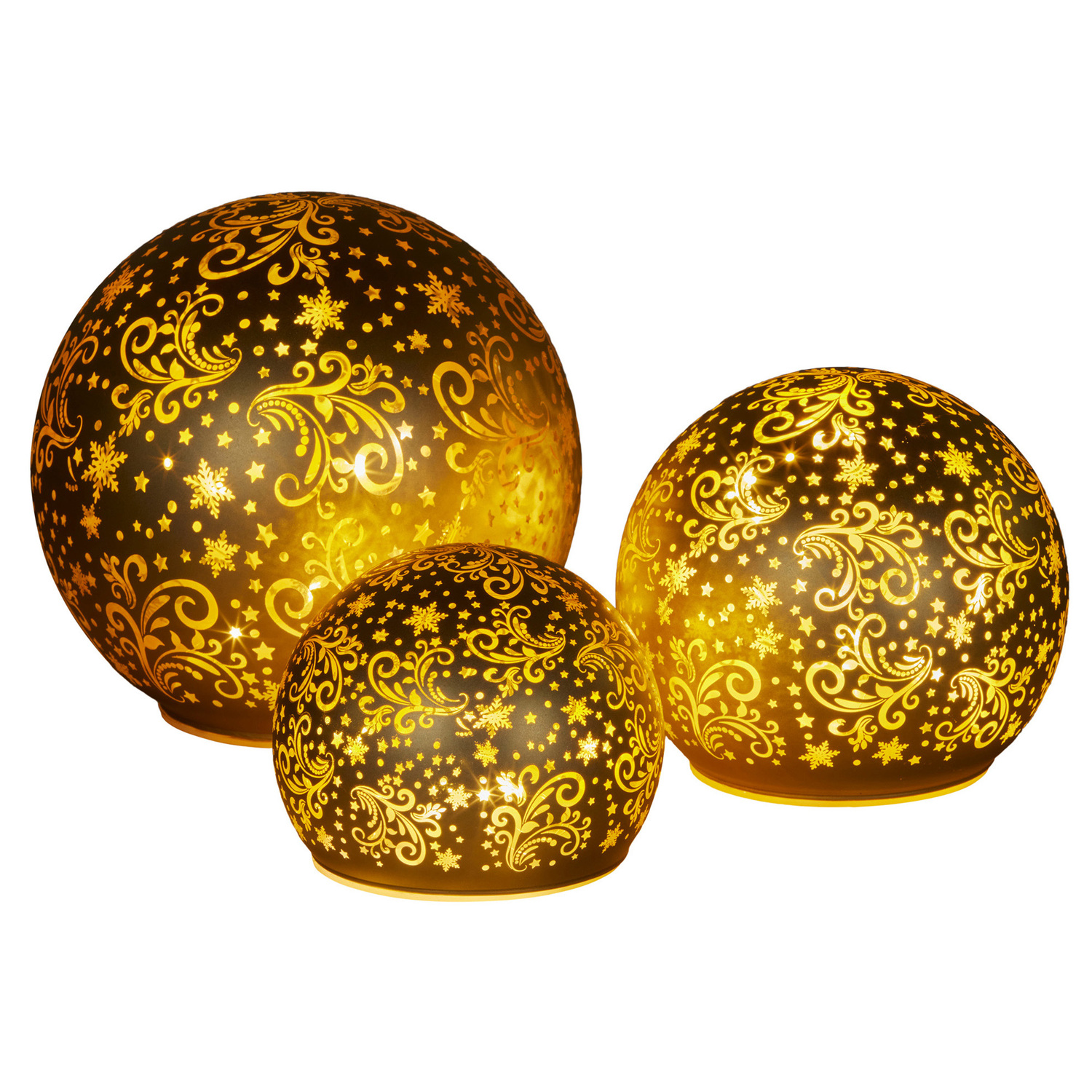 3 Piece Linden Glass Spheres Christmas Ornament